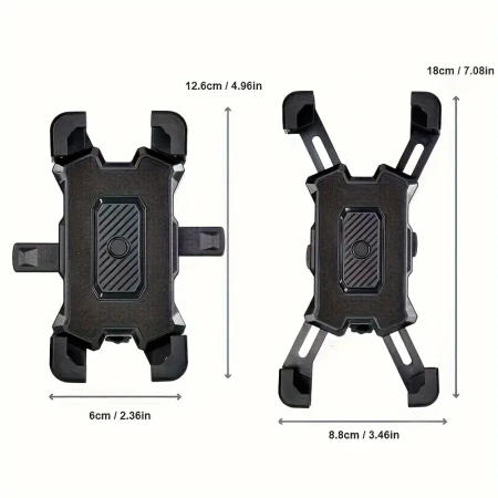 Suport de Telefon pentru Moto/Scuter/Bicicleta/Trotineta, FIXATO,  prindere pe ghidon. Negru [4]