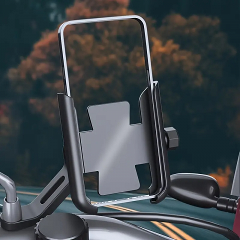 Suport de telefon pentru motocicleta/bicicleta/scuter, montare pe ghidon sau oglinda retrovizoare, reglabil, negru, FIXATO [5]