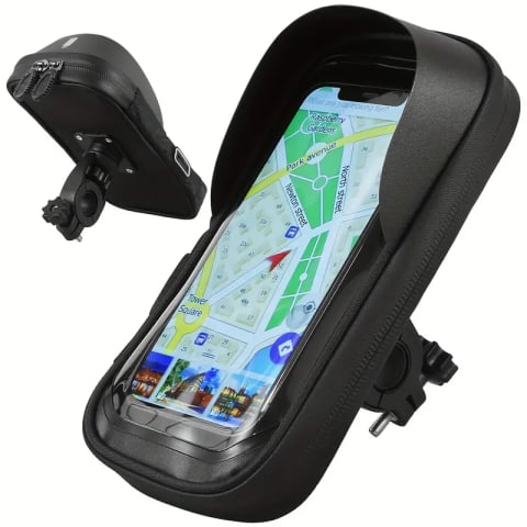 Suporturi de telefon - Suport de telefon, rezistent la apa, pentru Bicicleta/Motocicleta/Scuter/Trotineta, FIXATO, Negru