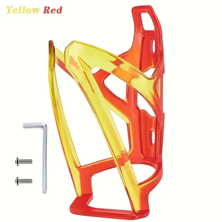 Diverse Accesorii - Suport sticla apa pentru bicicleta, montare pe cadru, plastic PC durabil, 13 x 5 x 7.5 cm, cu suruburi si inbus incluse, FIXATO, Rosu Galben