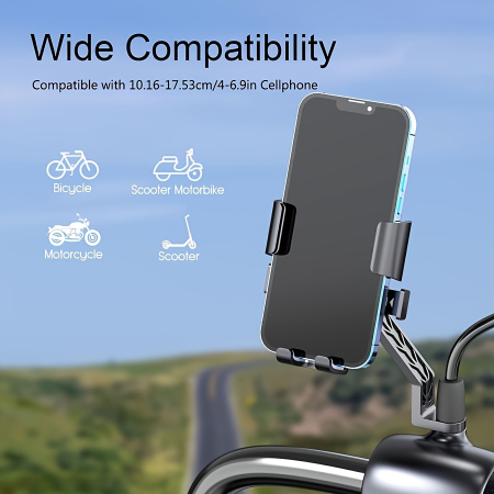 Suport telefon pentru moto, scuter, bicicleta, prindere pe oglinda, pentru navigatie GPS, FIXATO [2]
