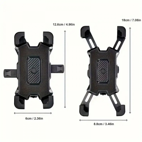 Suport Telefon pentru motocicleta/scuter Rotire la 360°, Negru, prindere pe ghidon, FIXATO [4]