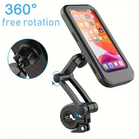 Suport Universal Impermeabil pentru Telefon pentru Motocicleta, Bicicleta, Scuter, Material ABS, Suport GPS rotativ 360°, suport reglabil pentru telefon, FIXATO [3]