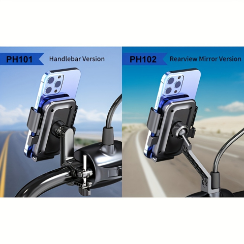 Suport universal pentru telefon mobil pentru motocicleta, scuter, bicicleta, material ABS, suport fix si rotativ pentru navigatie GPS pentru motocicleta, bicicleta, oglinda sau ghidon, FIXATO [1]