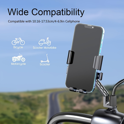 Suport universal pentru telefon mobil pentru motocicleta, scuter, bicicleta, material ABS, suport fix si rotativ pentru navigatie GPS pentru motocicleta, bicicleta, oglinda sau ghidon, FIXATO [7]