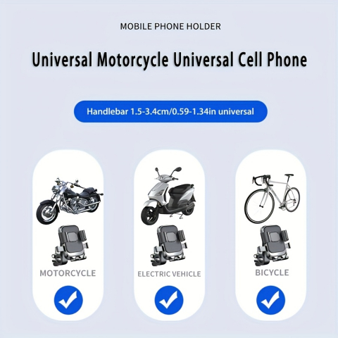 Suport universal pentru telefon mobil pentru motocicleta, scuter, bicicleta, material ABS, suport fix si rotativ pentru navigatie GPS pentru motocicleta, bicicleta, oglinda sau ghidon, FIXATO [5]