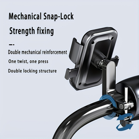 Suport universal pentru telefon mobil pentru motocicleta, scuter, bicicleta, material ABS, suport fix si rotativ pentru navigatie GPS pentru motocicleta, bicicleta, oglinda sau ghidon, FIXATO [3]