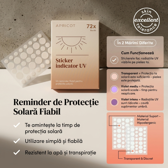 Stickere Indicator UV APRICOT pentru Protecție Solară 72 buc [3]