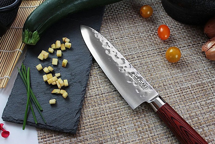 Cuțit WUSAKI Santoku Pakka X50 17 cm, Mâner Pakkawood [4]