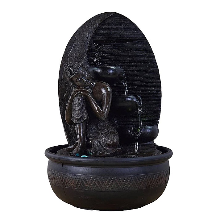Fântână Zen de Interior cu Apă și Iluminare LED 26 × 26 × 40 cm [9]