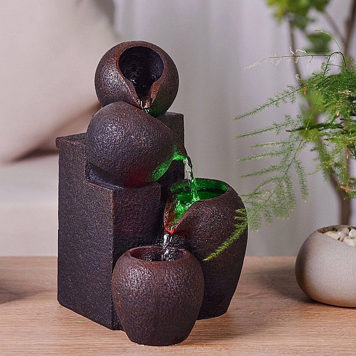 Fântână Zen de Interior cu Apă și Iluminare LED 18 × 15 × 25 cm [4]