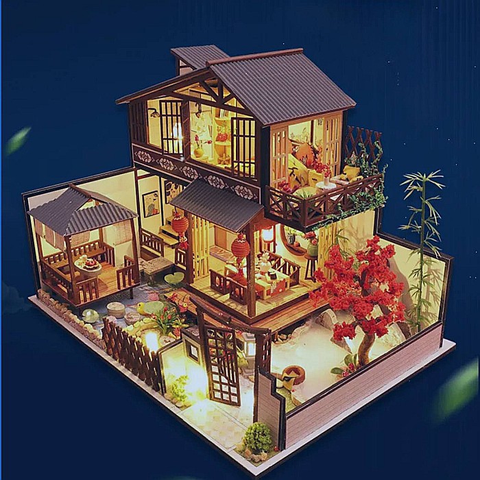Căsuță de Asamblat în Miniatură DIY Casa cu Cireș și Iluminare LED [6]