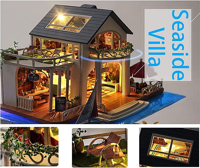 Căsuță în Miniatură DIY Vacanță în Pacific cu Iluminare LED [2]
