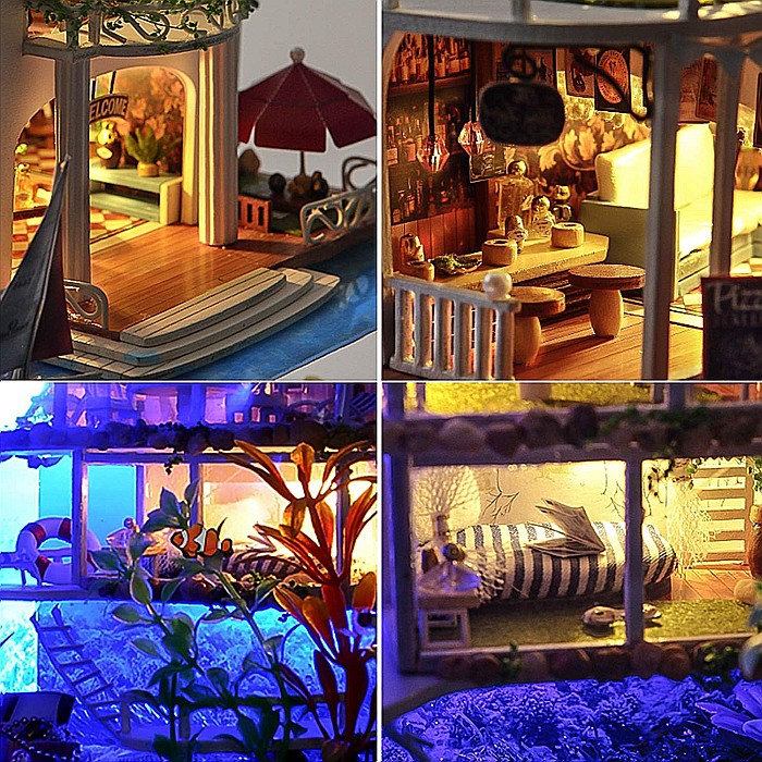 Căsuță în Miniatură DIY Vacanță în Pacific cu Iluminare LED [4]