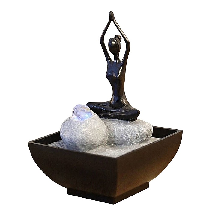 Fântână Zen de Interior cu Apă și Iluminare LED 26 × 26 × 40 cm [2]