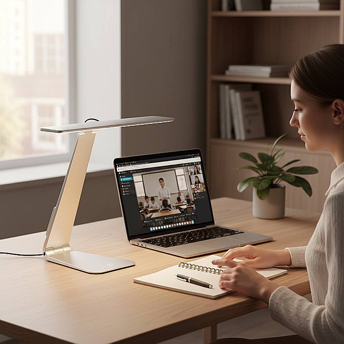 Lampă de Birou LED Smart Silver cu 3 Trepte de Luminozitate și USB-C [4]