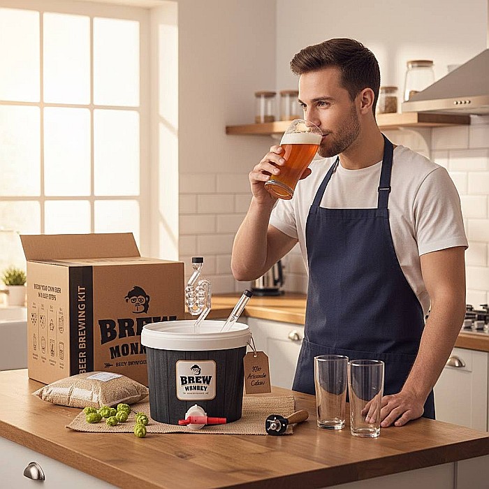 Kit Cadou Bere Artizanală Tripel Brew Monkey Basic pentru Fabricare Bere Acasă 5 L [4]