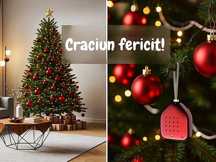 Audiobox Decorativ cu Sunete de Crăciun Jingle Bells Red Stars [4]