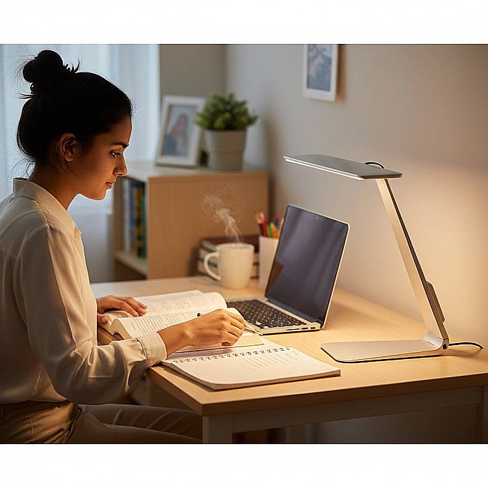 Lampă de Birou LED Smart Silver cu 3 Trepte de Luminozitate și USB-C [5]