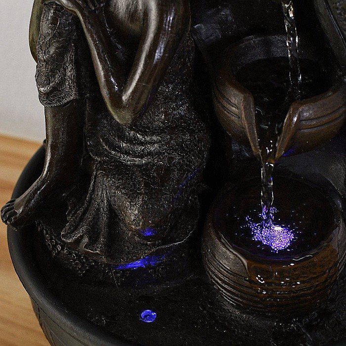 Fântână Zen de Interior cu Apă și Iluminare LED 26 × 26 × 40 cm [7]