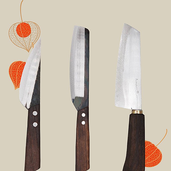 Set 3 Cuțite de Bucătărie AUTHENTIC BLADES Handmade Oțel Carbon [2]