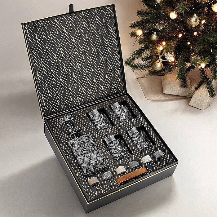 Set Cadou Pahare Whisky și Decanter R.O.C.K.S. cu Pietre din Granit [6]