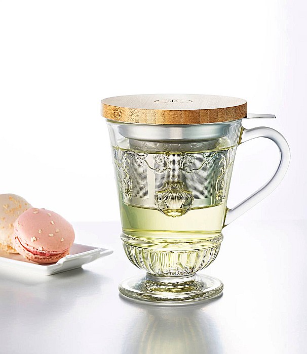 Pahar Ceai cu Infuzor Versailles La Rochère, Inox și Bambus, 270 ml [4]