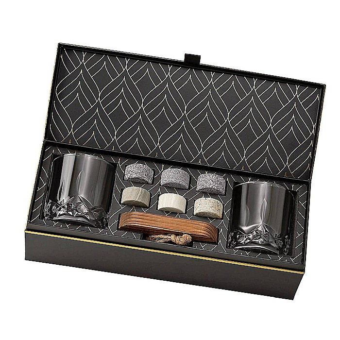 Set Cadou Pahare Whisky R.O.C.K.S. Signature cu Pietre din Granit [2]