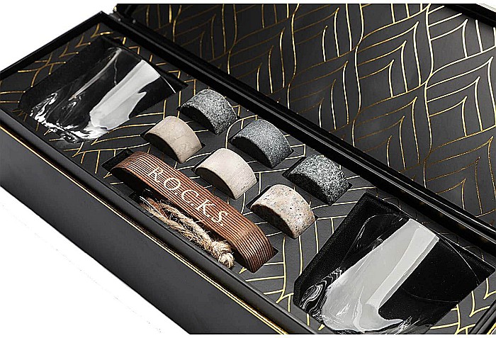 Set Cadou Pahare Whisky R.O.C.K.S. cu Pietre din Granit [2]