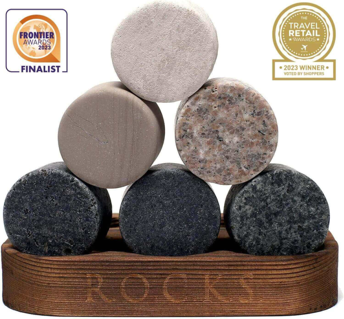 Set Cadou Pahare Whisky R.O.C.K.S. cu Pietre din Granit [10]