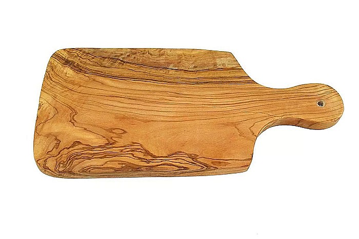 Tocător Rustic din Lemn de Măslin cu Mâner aprox. 30 x 15 cm [5]