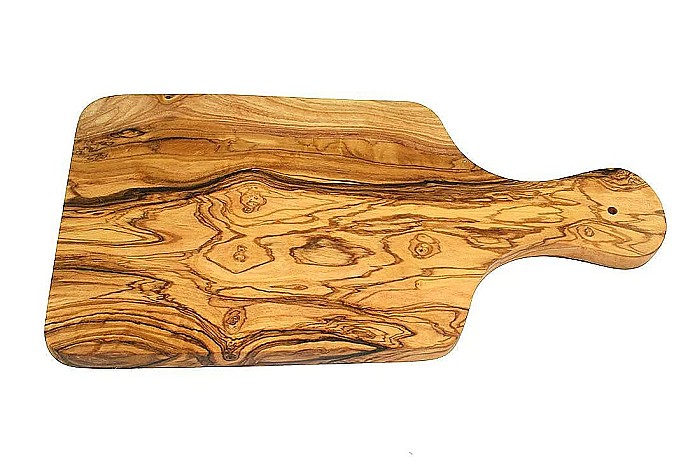 Tocător Rustic din Lemn de Măslin cu Mâner aprox. 30 x 15 cm [2]