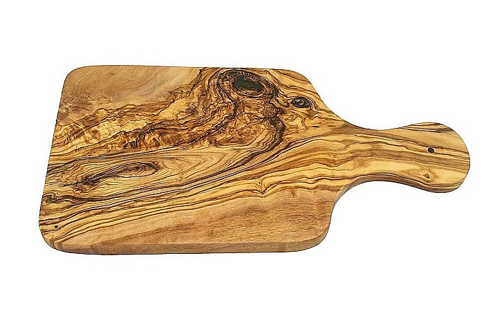 Tocător Rustic din Lemn de Măslin cu Mâner aprox. 30 x 15 cm [3]
