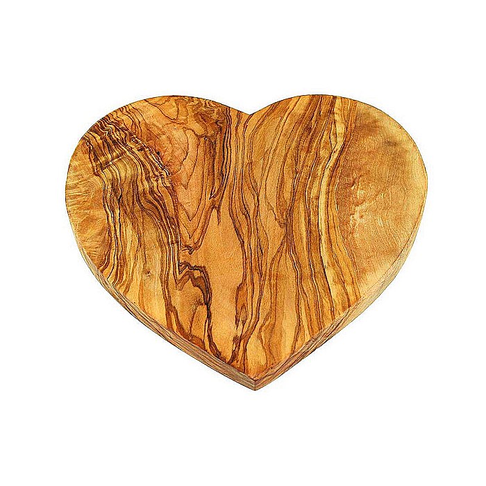 Tocător Rustic în Formă de Inimă din Lemn de Măslin aprox. 20–25 cm [3]