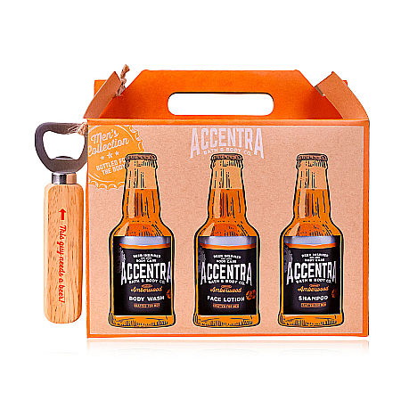 Cadouri pentru El - Set Cadou Bărbați Accentra Men's Collection Amberwood – 6 Produse + Deschizător