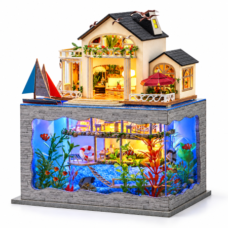 Cadouri - Căsuță în Miniatură DIY Vacanță în Pacific cu Iluminare LED
