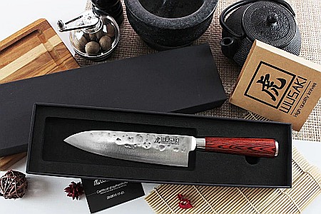 Cuțit WUSAKI Santoku Pakka X50 17 cm, Mâner Pakkawood [1]