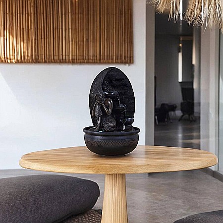 Atmosferă & Ambient - Fântână Zen de Interior cu Apă și Iluminare LED 26 × 26 × 40 cm