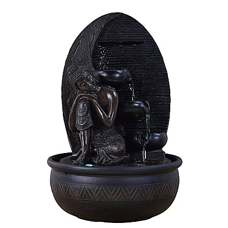 Fântână Zen de Interior cu Apă și Iluminare LED 26 × 26 × 40 cm [8]