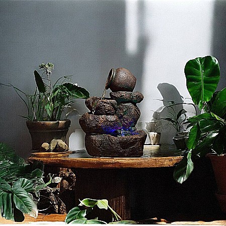 Fântână Zen de Interior cu Apă și Iluminare LED 25 × 19 × 31 cm [2]