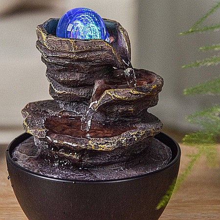 Fântână Zen de Interior din Polirășină și Ceramică cu LED 13 × 13 × 18 cm [8]