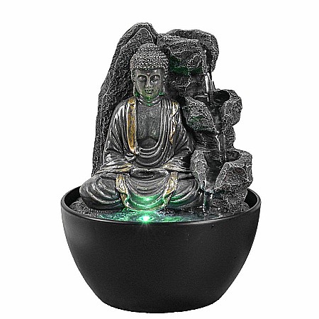 Fântână Zen de Interior din Polirășină cu Iluminare LED 13 × 13 × 18 cm [3]
