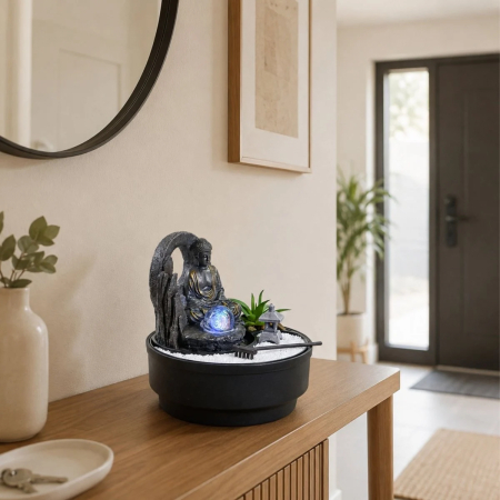 Fântână Zen Sumana cu Grădină Zen, LED și Bilă Rotativă 21 cm [5]