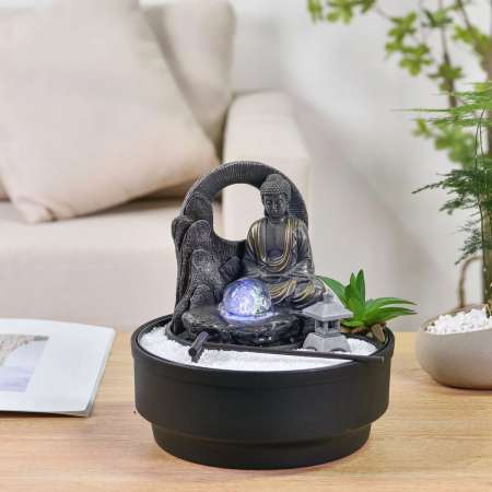 Fântână Zen Sumana cu Grădină Zen, LED și Bilă Rotativă 21 cm [1]
