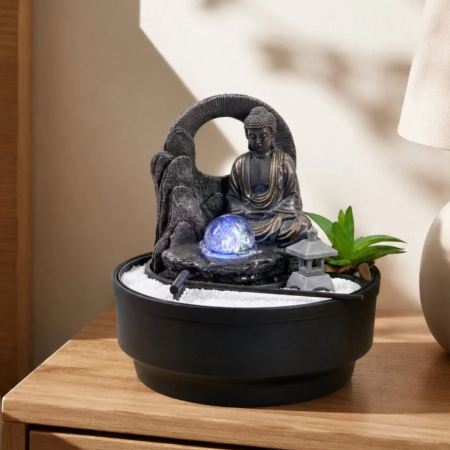 Fântână Zen Sumana cu Grădină Zen, LED și Bilă Rotativă 21 cm [4]