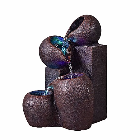 Fântână Zen de Interior cu Apă și Iluminare LED 18 × 15 × 25 cm [2]