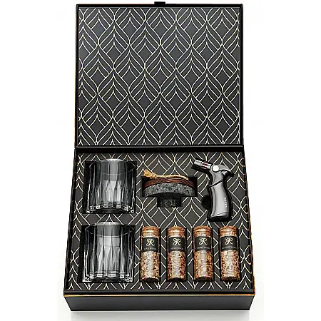 Cadouri - Set Cadou pentru Afumarea Cocktailurilor R.O.C.K.S. cu Smoker din Granit