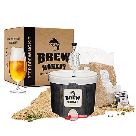 Kituri Bere Artizanală - Kit Bere Artizanală Blondă Brew Monkey Basic, Set Cadou pentru Fabricare Bere Acasă, 5 L