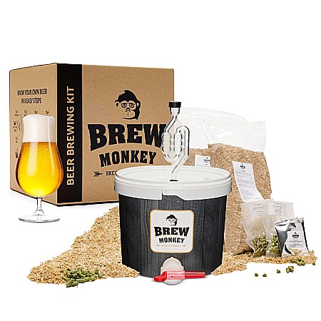 Cadouri - Kit Cadou Bere Artizanală Tripel Brew Monkey Basic pentru Fabricare Bere Acasă 5 L