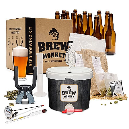 Cadouri - Kit Cadou Bere Artizanală Tripel Brew Monkey Luxe cu 13 Sticle, 5 L